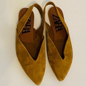 Zara Suede Slingback Flats